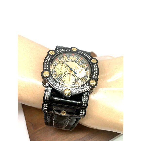 JBW Men's Watch JB-6215-10B 10 YR Anniversary Phantom 1.96ctw Diamond Quartz - Picture 6 of 15